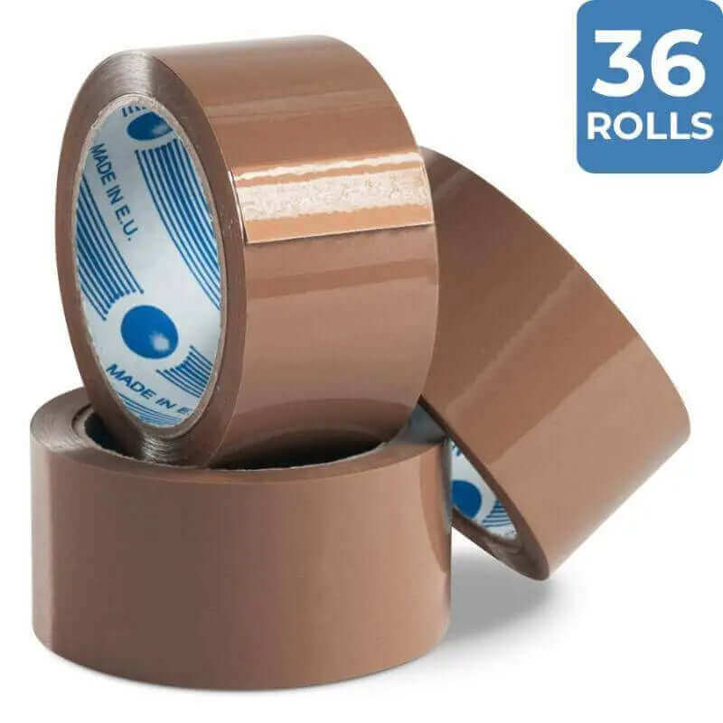 36 Rolls Natural Rubber Packing Tape 48 mm x 75 m | Packing Tapes and Supplies | Packstore