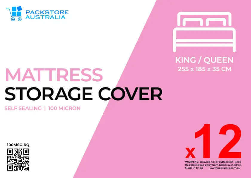 12 PACK Extra Heavy Duty Mattress Covers - King/Queen | Storage Bags and Covers | Packstore