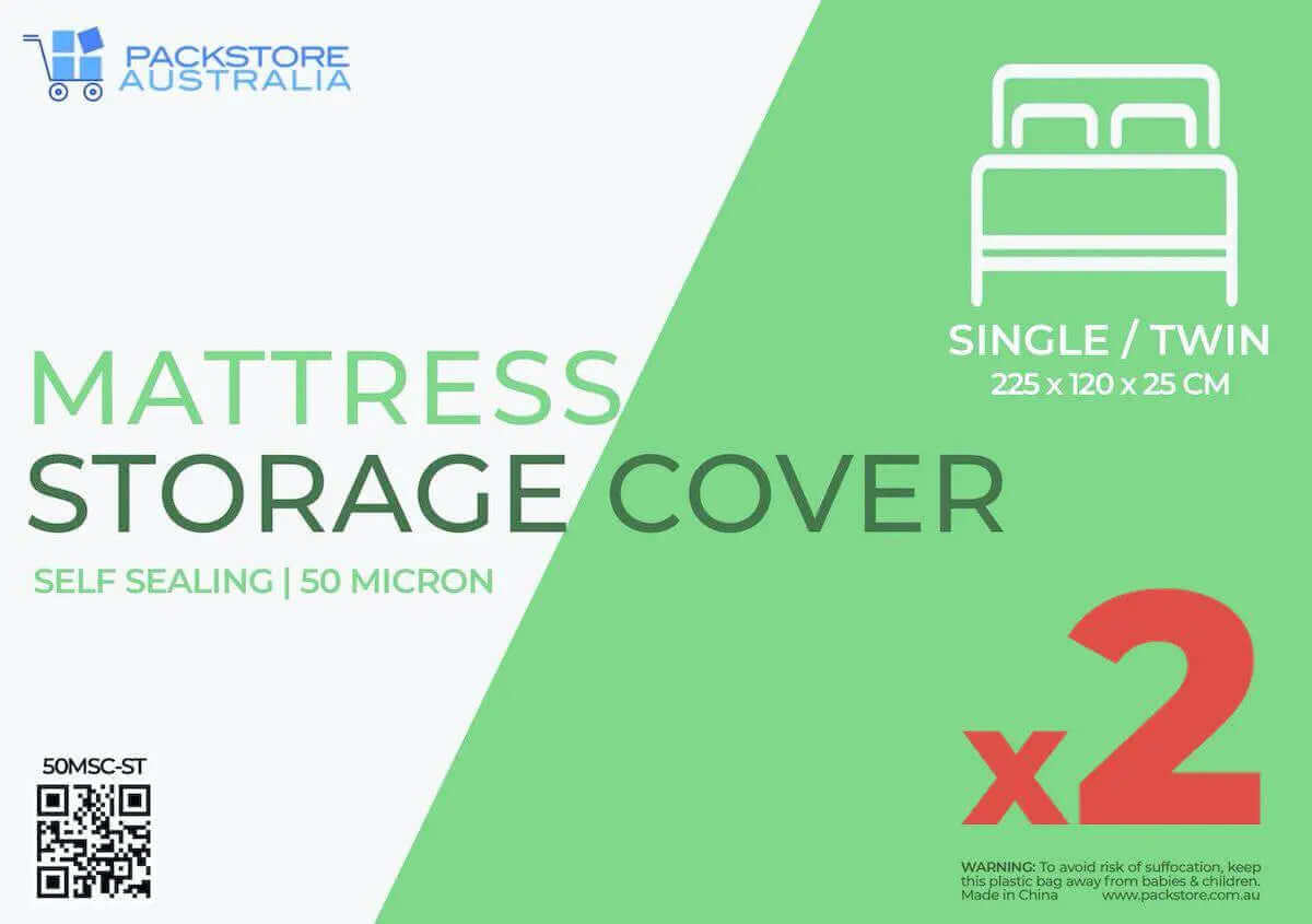 Heavy Duty Mattress Covers Single/Twin - 2 PACK | Storage Bags and Covers | Packstore