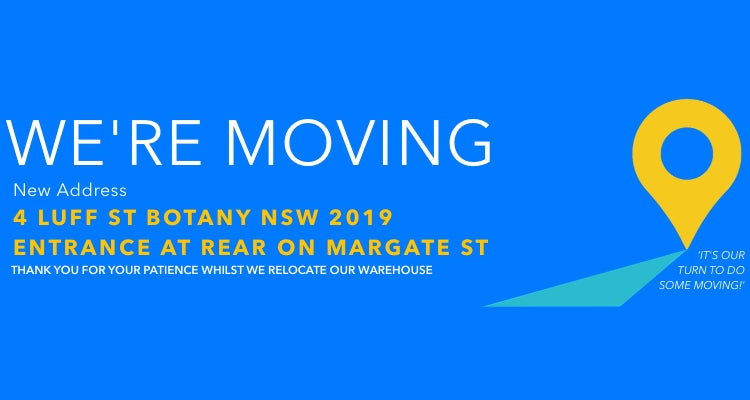 Packstore we are moving sign banner for announcing relocation to 4 Luff St Botany NSW 2019