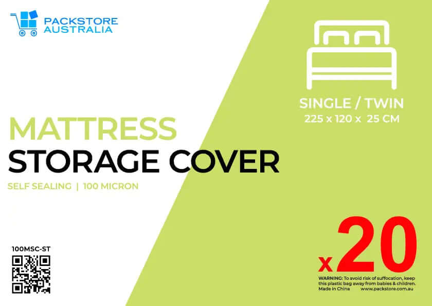 20 PACK Extra Heavy Duty Mattress Covers - Single/Twin | Storage Bags and Covers | Packstore